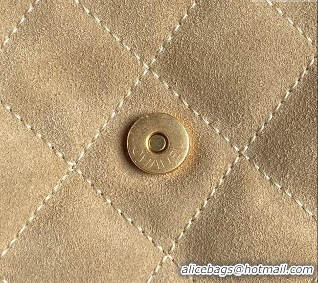 Pretty Style Chanel Quilted Suede Large Hobo bag AS5311 Beige 2025