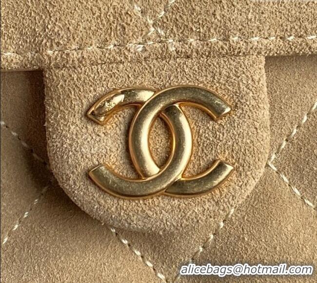 Pretty Style Chanel Quilted Suede Large Hobo bag AS5311 Beige 2025