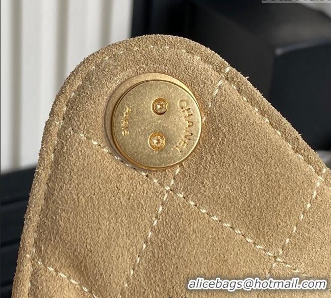 Pretty Style Chanel Quilted Suede Large Hobo bag AS5311 Beige 2025