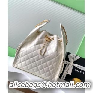 Best Price Chanel Quilted Calfskin Large Hobo bag AS5311 White 2025