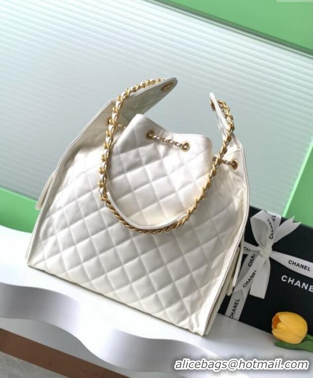 Best Price Chanel Quilted Calfskin Large Hobo bag AS5311 White 2025