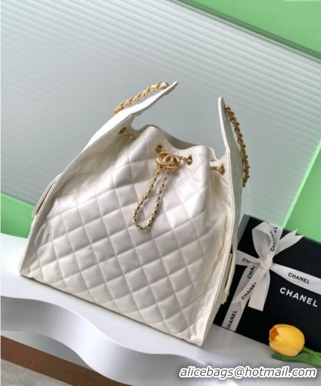 Best Price Chanel Quilted Calfskin Large Hobo bag AS5311 White 2025