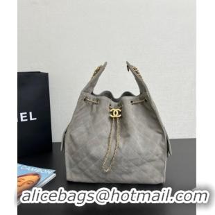 Top Grade Chanel Quilted Suede Large Hobo bag AS5311 Dark Grey 2025