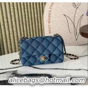 Promotional Chanel Quilted Denim Classic Mini Flap bag A69900 Blue 2025