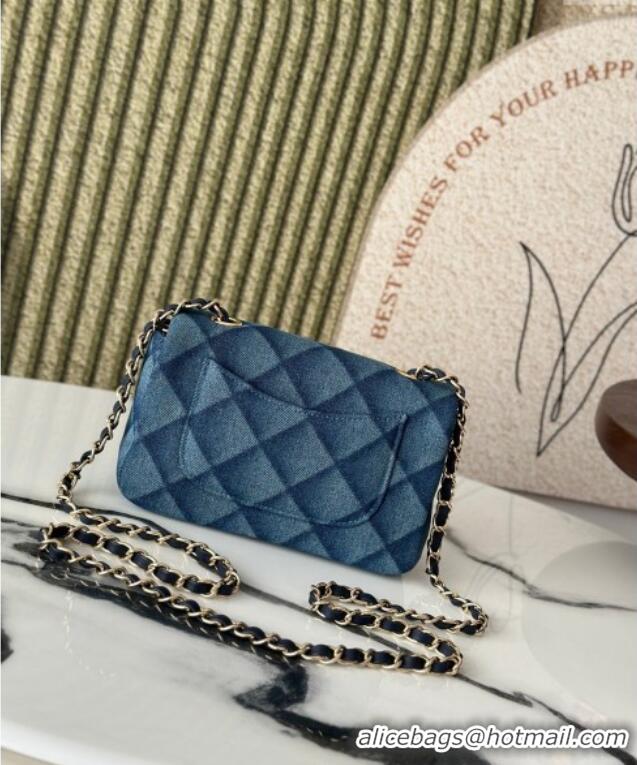 Promotional Chanel Quilted Denim Classic Mini Flap bag A69900 Blue 2025