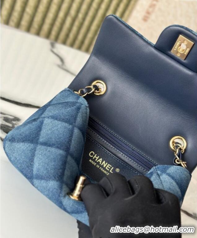 Promotional Chanel Quilted Denim Classic Mini Flap bag A69900 Blue 2025