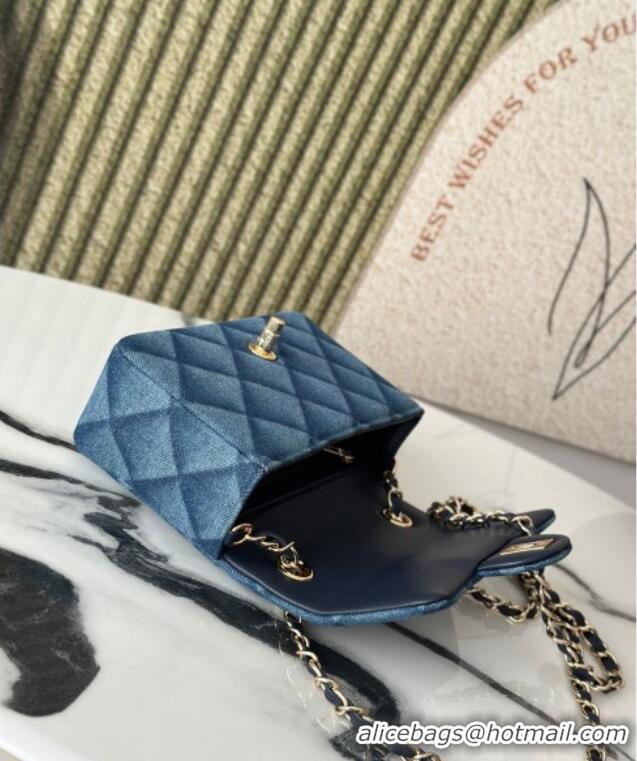 Promotional Chanel Quilted Denim Classic Mini Flap bag A69900 Blue 2025