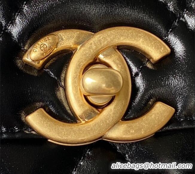 Pretty Style Chanel Quilted Calfskin Mini Flap Bag with Gold-Tone Balls AS2615 Black 2025