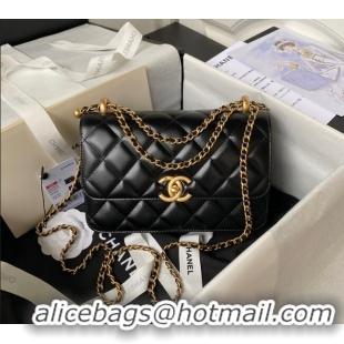 Affordable Price Chanel Quilted Calfskin Small Flap Bag with Gold-Tone Balls AS2649 Black 2025