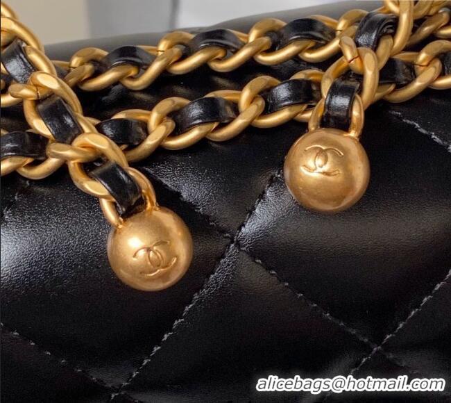 Affordable Price Chanel Quilted Calfskin Small Flap Bag with Gold-Tone Balls AS2649 Black 2025