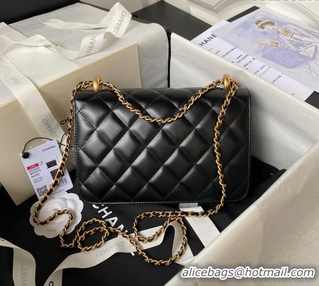 Affordable Price Chanel Quilted Calfskin Small Flap Bag with Gold-Tone Balls AS2649 Black 2025