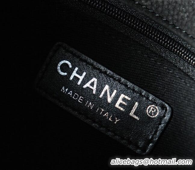 Best Product Chanel Vintage Litchi-Grained Calfskin Suede Flap Bag with Pouch AS6068 Black 2025