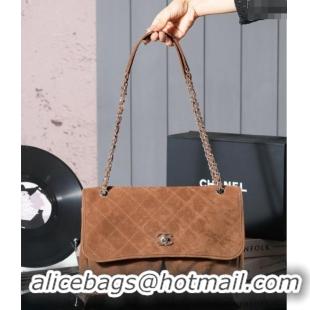 Best Product Chanel Vintage Litchi-Grained Calfskin Suede Flap Bag with Pouch AS6068 Black 2025