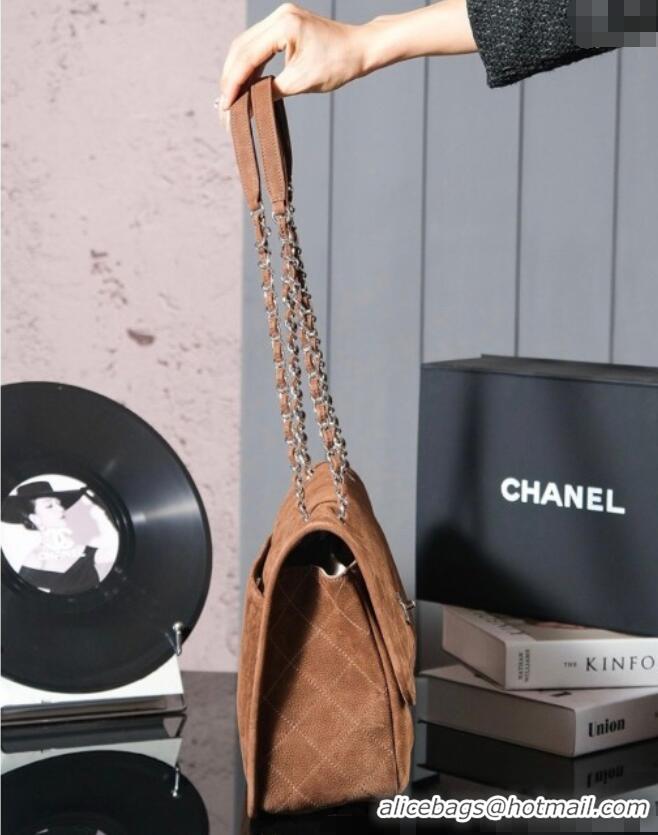 Best Product Chanel Vintage Litchi-Grained Calfskin Suede Flap Bag with Pouch AS6068 Black 2025