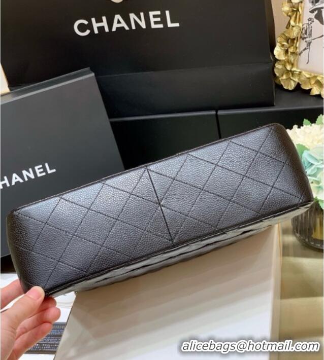 Grade Design Chanel Classic Large Flap Bag in Original Grained Calfskin Leather A58600 Black/Silver 2025 Top Quality