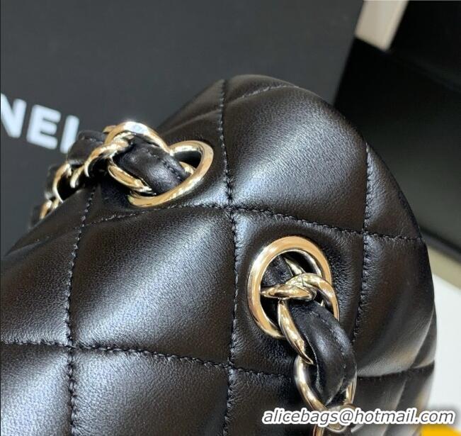 Best Product Chanel Original Lambskin Classic Large Flap Bag A58600 Black/Silver 2025 Top Quality