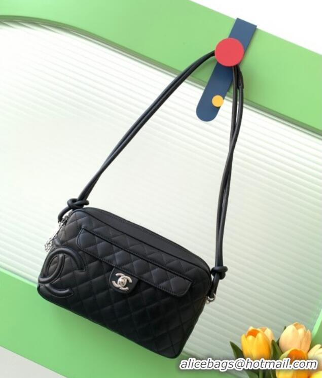 Best Design Chanel Quilted Calfskin Leather Camera Bag with Maxi CC AS6326 Black 2025