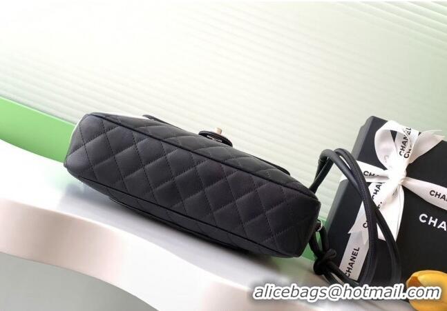 Good Quality Chanel Quilted Calfskin Leather Camera Bag with Maxi CC AS6326 Black/White 2025