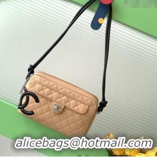 Top Design Chanel Quilted Calfskin Leather Camera Bag with Maxi CC AS6326 Beige 2025