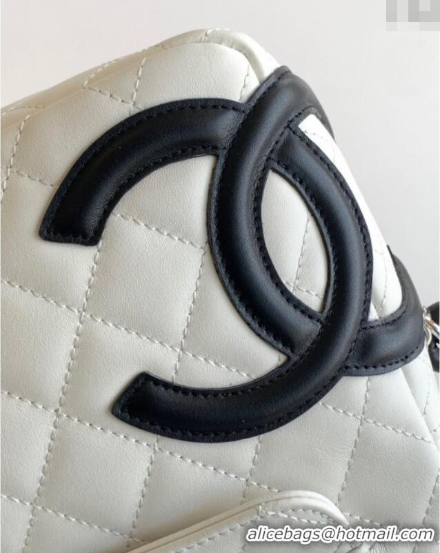 Well Crafted Chanel Quilted Calfskin Leather Camera Bag with Maxi CC AS6326 White/Black 2025