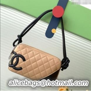 Luxury Cheap Chanel Quilted Calfskin Leather Hobo Bag with Maxi CC AS6328 Beige 2025