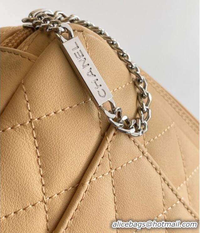 Luxury Cheap Chanel Quilted Calfskin Leather Hobo Bag with Maxi CC AS6328 Beige 2025