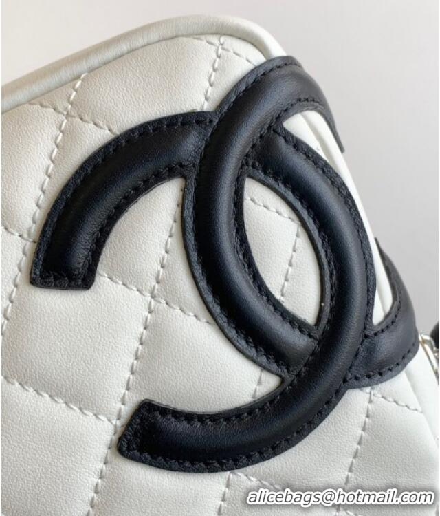 Famous Brand Chanel Quilted Calfskin Leather Hobo Bag with Maxi CC AS6328 White/Black 2025