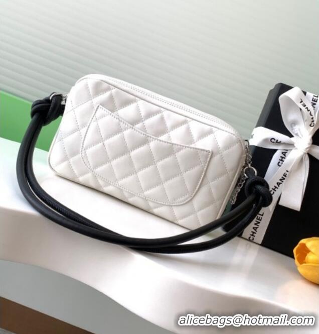 Famous Brand Chanel Quilted Calfskin Leather Hobo Bag with Maxi CC AS6328 White/Black 2025