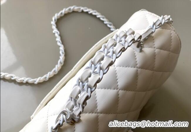 Modern Classic Chanel Quilted Lambskin & Lacquered Metal Mini Flap Bag with Top Handle AS5243 White 2025