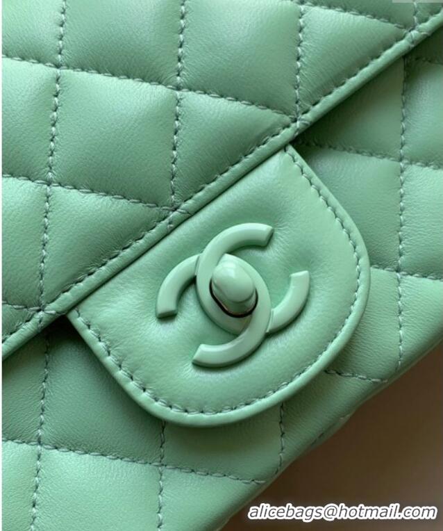 Super Quality Chanel Quilted Lambskin & Lacquered Metal Mini Flap Bag with Top Handle AS5243 Light Green 2025