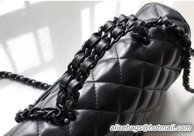 New Fashion Chanel Quilted Lambskin & Lacquered Metal Mini Flap Bag with Top Handle AS5243 Black 2025