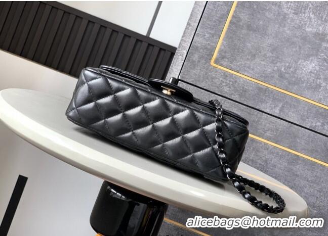 New Fashion Chanel Quilted Lambskin & Lacquered Metal Mini Flap Bag with Top Handle AS5243 Black 2025