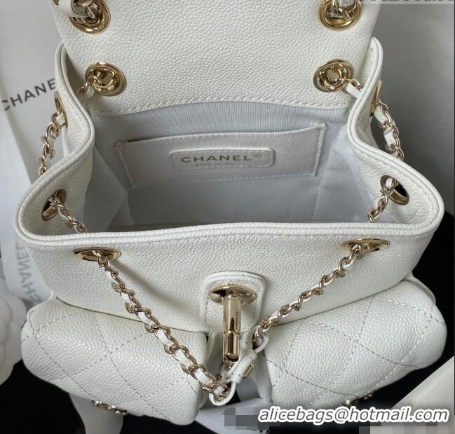 Affordable Price Chanel Grained Calfskin Small Backpack Bag AS3787 White 2025