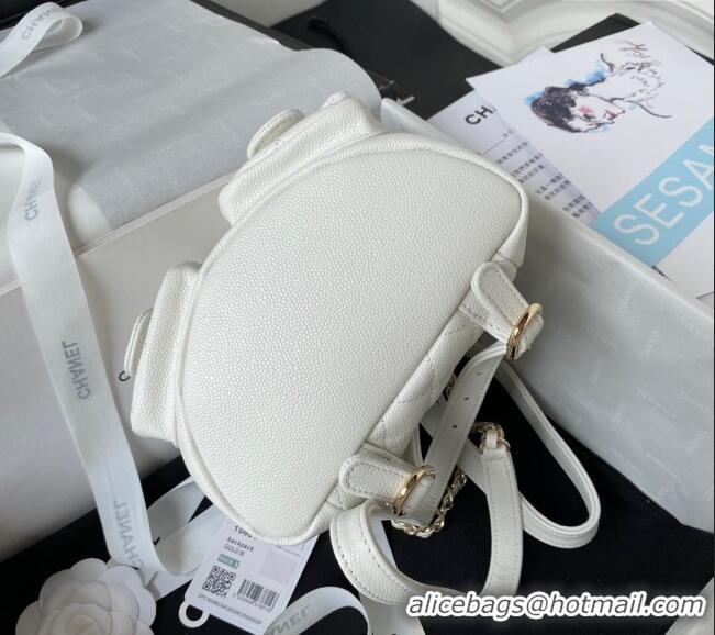 Affordable Price Chanel Grained Calfskin Small Backpack Bag AS3787 White 2025