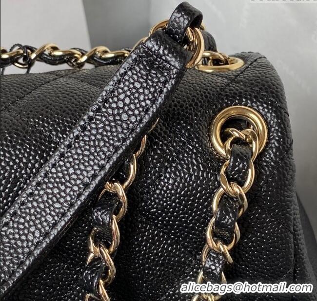 Top Grade Chanel Grained Calfskin Small Backpack Bag AS3787 Black 2025