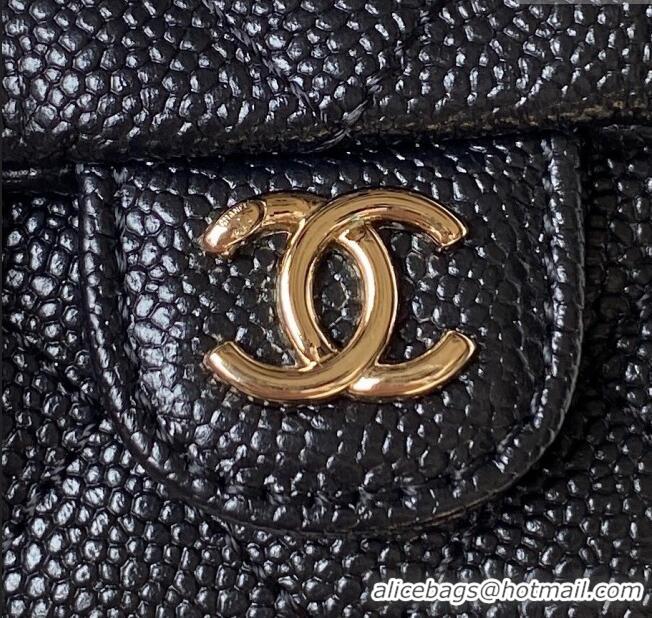 Top Grade Chanel Grained Calfskin Small Backpack Bag AS3787 Black 2025