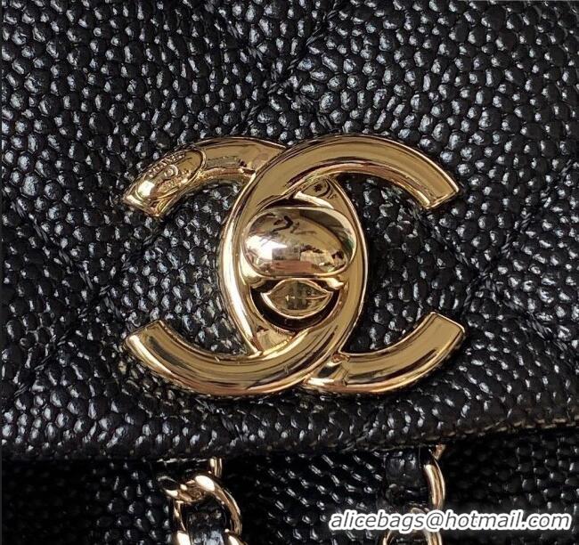 Top Grade Chanel Grained Calfskin Small Backpack Bag AS3787 Black 2025