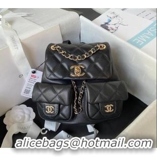 Reasonable Price Chanel Lambskin Small Backpack Bag AS3787 Black 2025