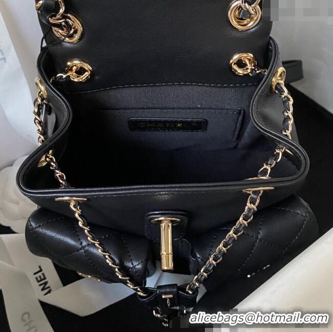 Reasonable Price Chanel Lambskin Small Backpack Bag AS3787 Black 2025