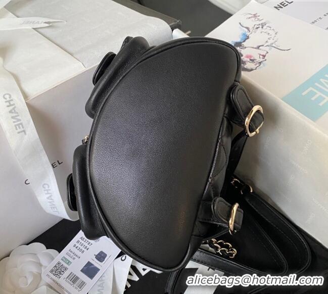 Reasonable Price Chanel Lambskin Small Backpack Bag AS3787 Black 2025