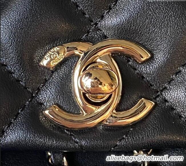 Reasonable Price Chanel Lambskin Small Backpack Bag AS3787 Black 2025