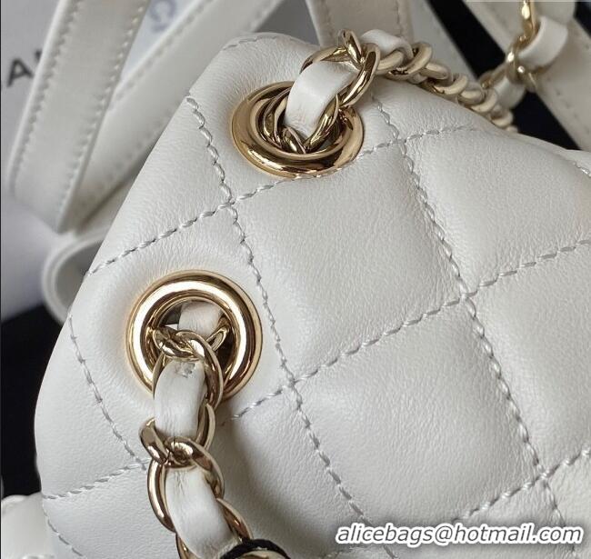 Well Crafted Chanel Lambskin Small Backpack Bag AS3787 White 2025