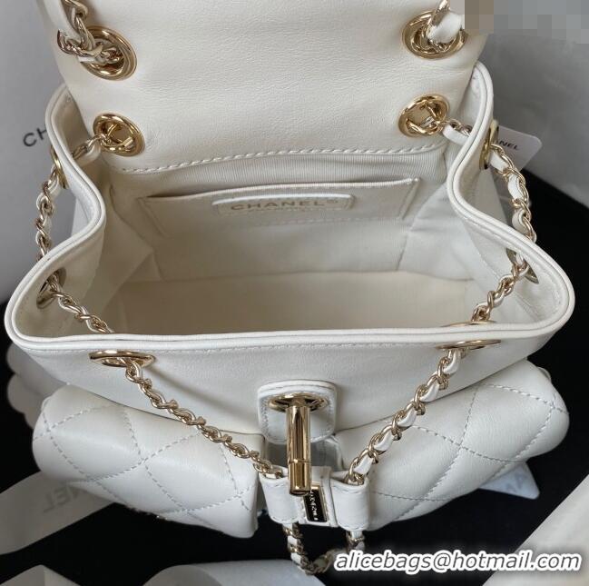 Well Crafted Chanel Lambskin Small Backpack Bag AS3787 White 2025