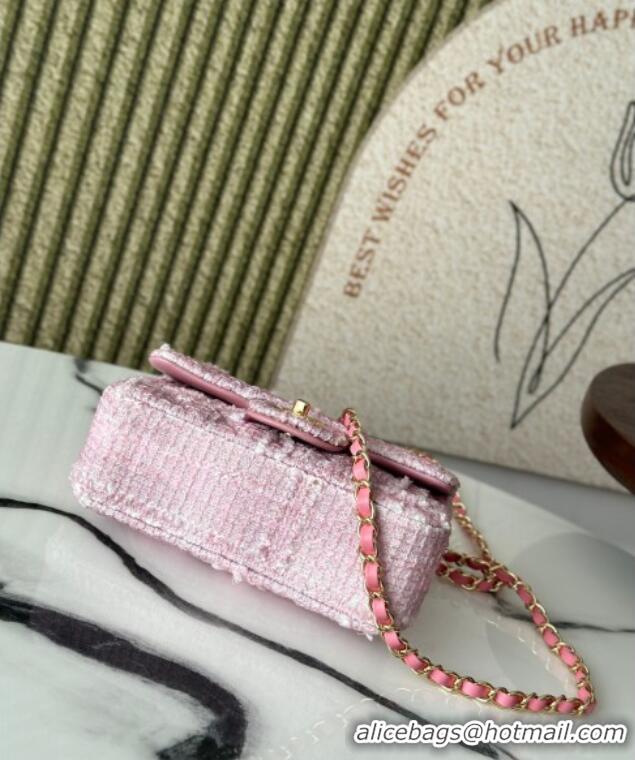 Unique Grade Chanel Tweed Classic Mini Flap Bag A69900 Light Pink 2025