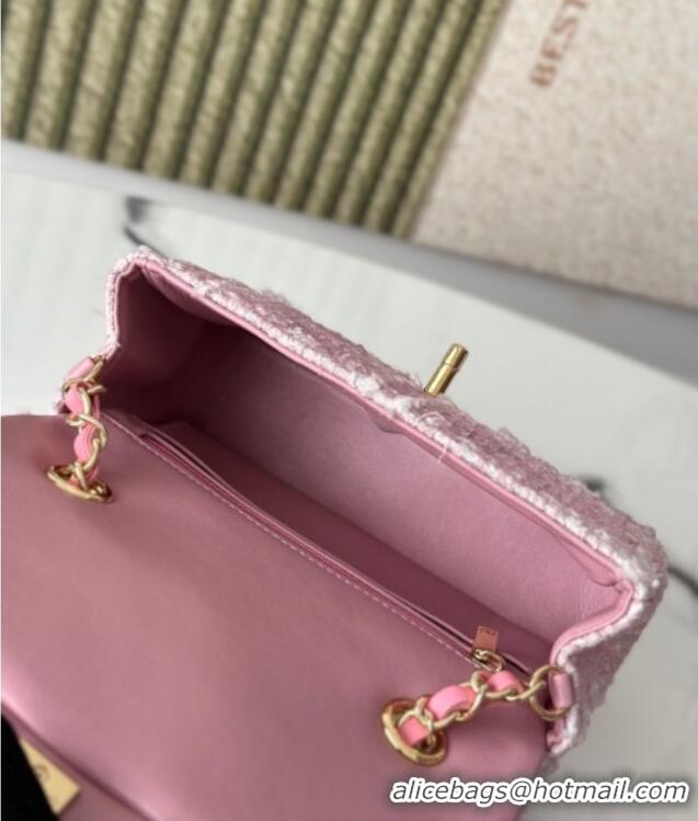 Unique Grade Chanel Tweed Classic Mini Flap Bag A69900 Light Pink 2025