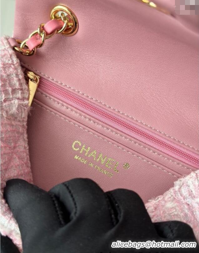 Unique Grade Chanel Tweed Classic Mini Flap Bag A69900 Light Pink 2025