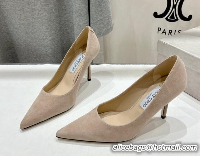 Buy Luxury Jimmy Choo Love Pumps 8.5cm in Suede Beige 1113045