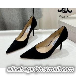 Low Cost Jimmy Choo Love Pumps 8.5cm in Suede Black 1113046