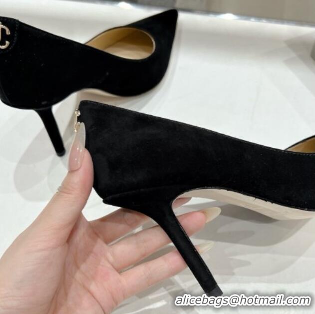 Low Cost Jimmy Choo Love Pumps 8.5cm in Suede Black 1113046