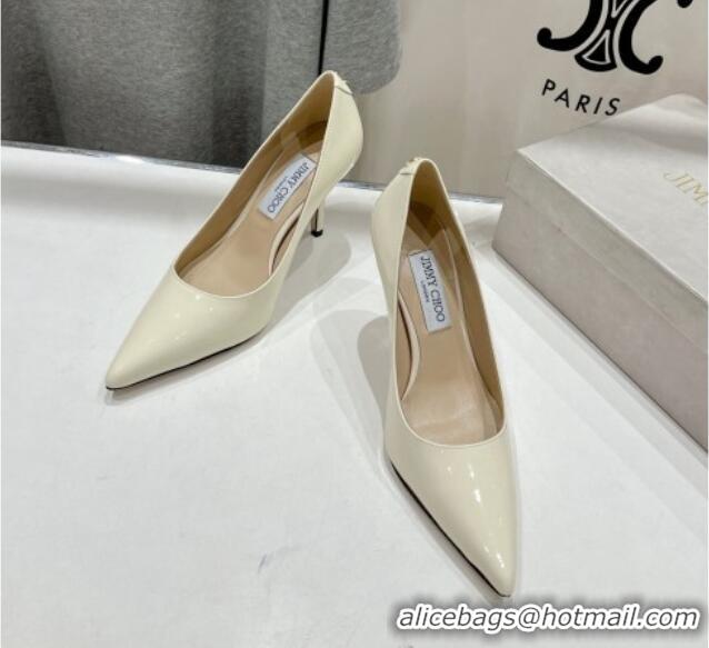 Classic Hot Jimmy Choo Love Pumps 8.5cm in Patent Leather White 1113047